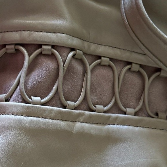 Cole Haan Maria Sharapova Alvy Leather Suede Accent w Lacing Designer Handbag - Picture 9 of 14